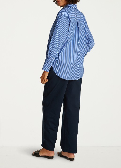 Tommy Hilfiger Blouse met streepprint en borstzak - achterkant blauw