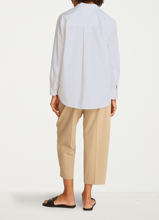 Tommy Hilfiger Blouse met streepprint en borstzak - achterkant 5 wit