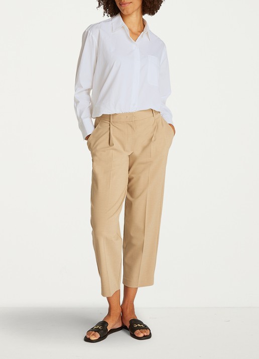 Tommy Hilfiger Blouse met streepprint en borstzak - voorkant 4 wit