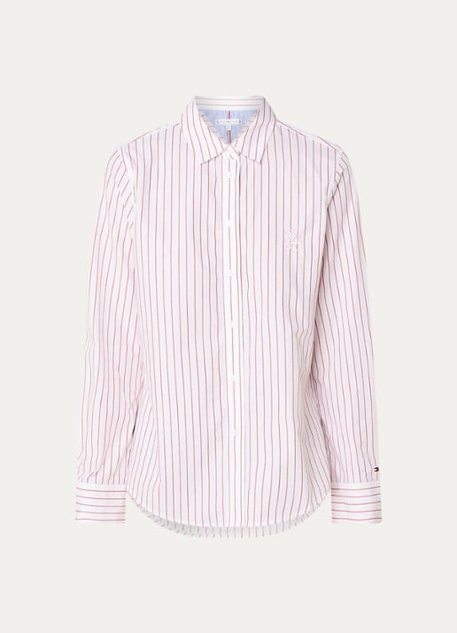 Tommy Hilfiger Blouse met streepprint en logoborduring