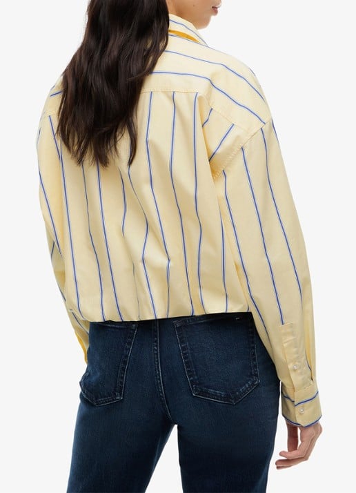 Tommy Hilfiger Blouse met streepprint en logoborduring - achterkant 6 geel