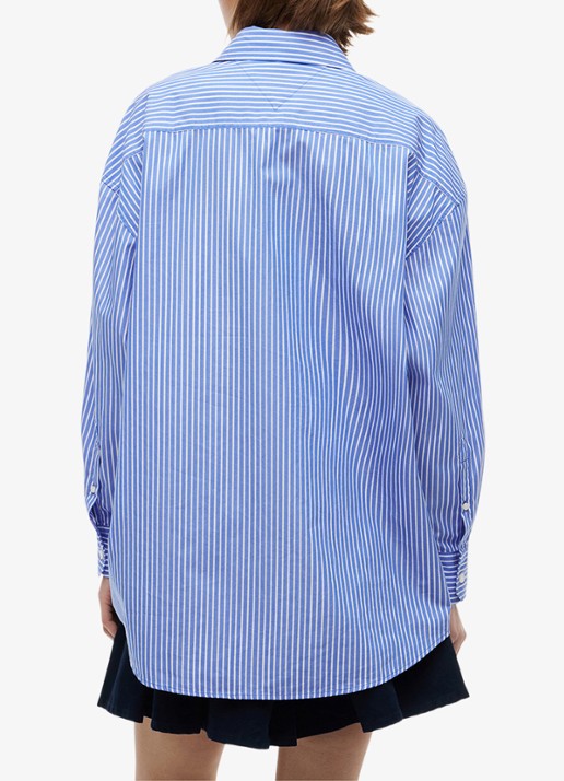 Tommy Hilfiger Blouse met streepprint - achterkant 5 lichtblauw