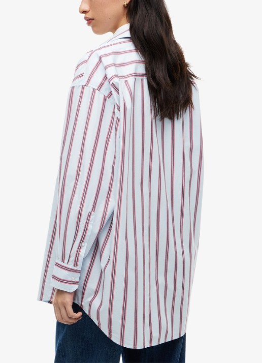 Tommy Hilfiger Blouse met streepprint - achterkant 3 lichtblauw