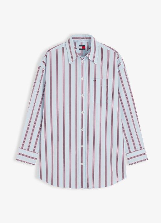 Tommy Hilfiger Blouse met streepprint - voorkant 4 lichtblauw