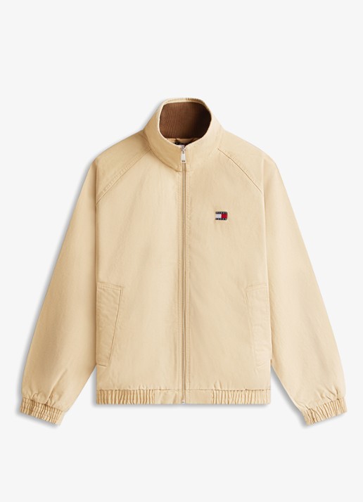Tommy Hilfiger Bomberjack met logoborduring en steekzakken - voorkant 2 lichtbruin