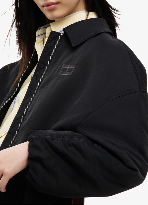 Tommy Hilfiger Bomberjack met logoborduring - detail 2 zwart