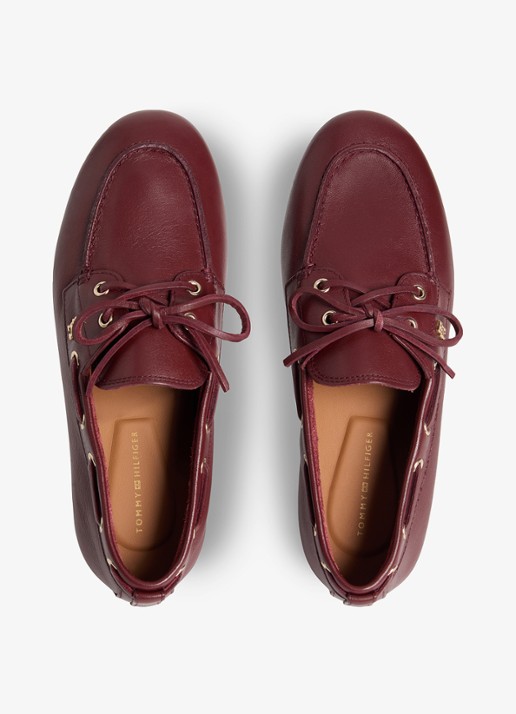 Tommy Hilfiger Bootschoen van leer met logo - detail 2 rood
