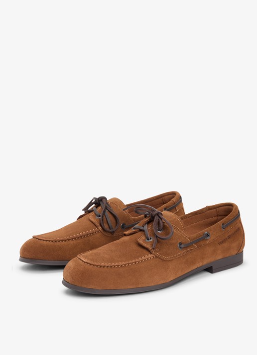Tommy Hilfiger Bootschoen van suède - voorkant 6 bruin