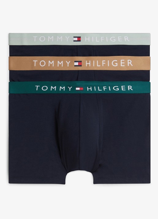 Tommy Hilfiger Boxershort van katoen met logoband 3-pack  - voorkant 5 zwart