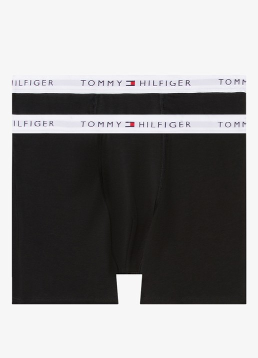 Tommy Hilfiger Boxershorts met logoband in 2-pack - voorkant 2 zwart