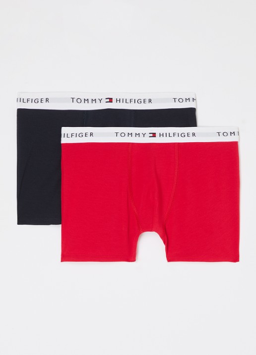 Tommy Hilfiger Boxershorts met logoband in 2-pack - voorkant rood