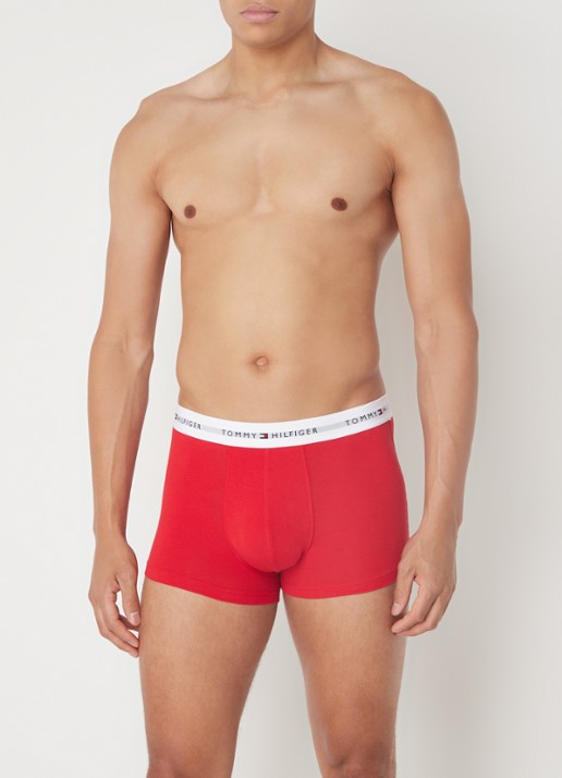 Tommy Hilfiger Boxershorts met logoband in 3-pack    - voorkant 3 wit
