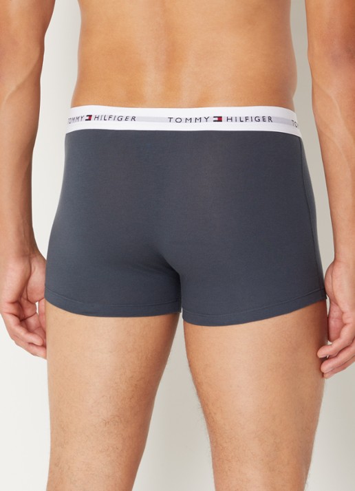 Tommy Hilfiger Boxershorts met logoband in 3-pack    - achterkant blauwgrijs