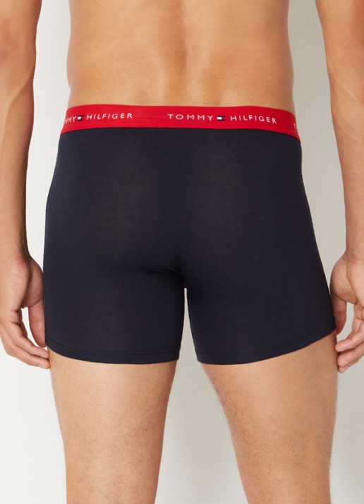 Tommy Hilfiger Boxershorts met logoband in 3-pack - achterkant donkerblauw
