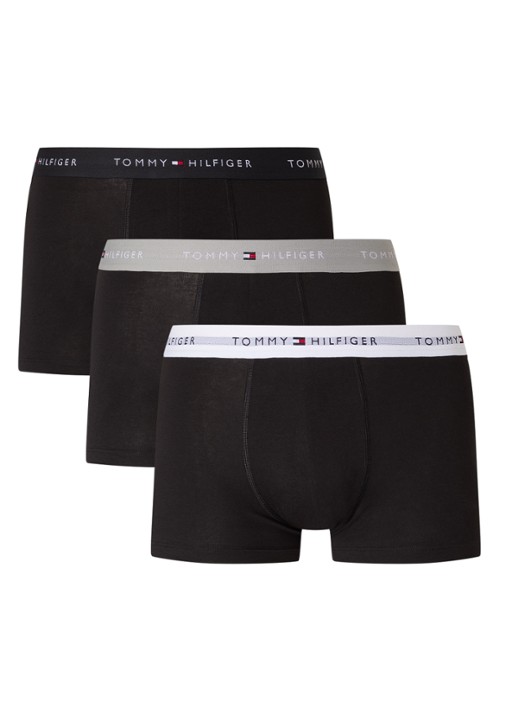 Tommy Hilfiger Boxershorts met logoband in 3-pack - voorkant 3 grijsmele