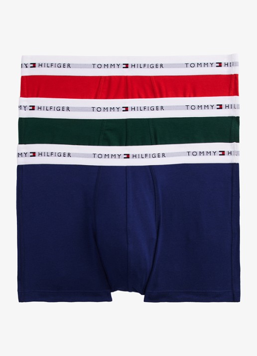 Tommy Hilfiger Boxershorts met logoband in 3-pack    - voorkant 10 donkergroen