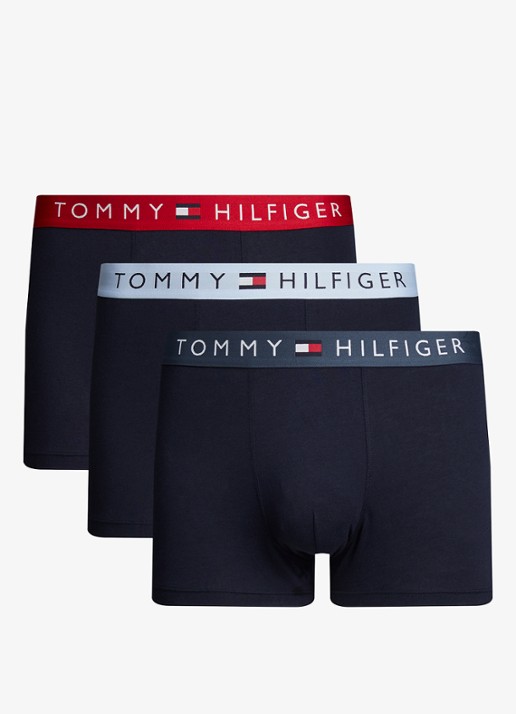 Tommy Hilfiger Boxershorts met logoband in 3-pack - voorkant 8 zwart