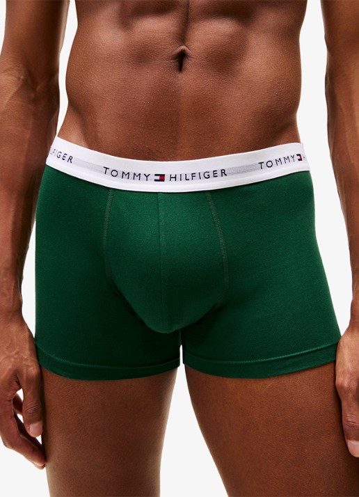 Tommy Hilfiger Boxershorts met logoband in 3-pack    - detail 7 orn grn/prp nvy/vess blu-0r9 / groen