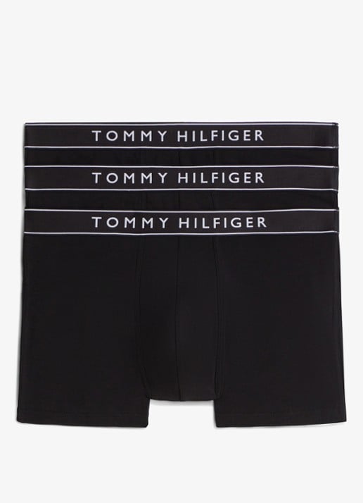 Tommy Hilfiger Boxershorts met logoband in 3-pack - voorkant 3 zwart