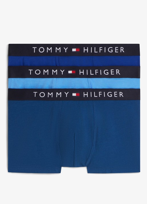 Tommy Hilfiger Boxershorts met logoband in 3-pack - voorkant 2 blauw