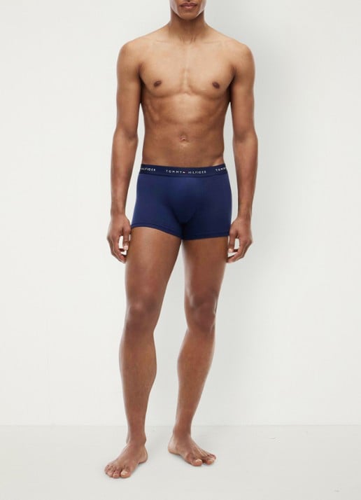 Tommy Hilfiger Boxershorts met logoband in 3-pack - voorkant 7 donkerblauw