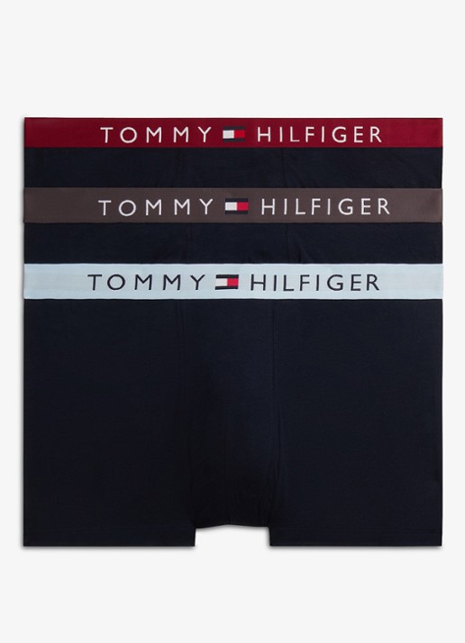 Tommy Hilfiger Boxershorts met logoband in 3-pack - voorkant 2 donkerblauw