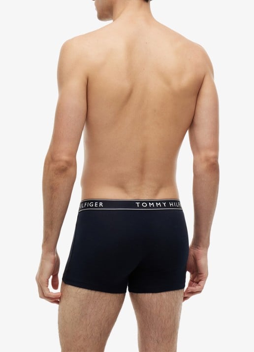 Tommy Hilfiger Boxershorts met logoband in 3-pack - achterkant 5 donkerblauw