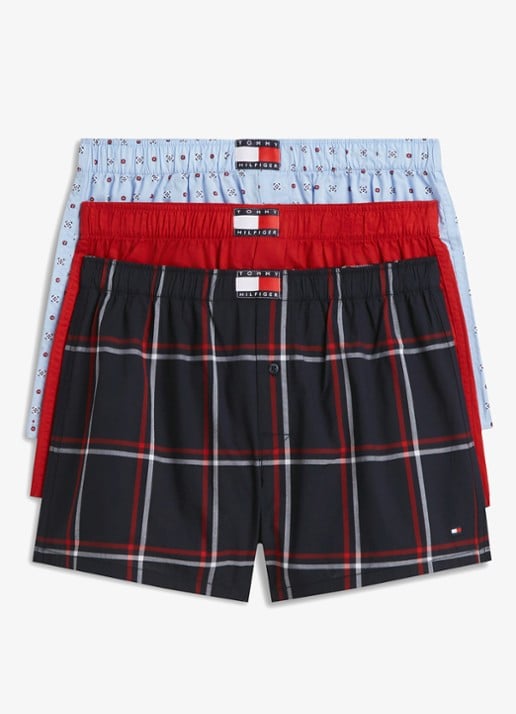 Tommy Hilfiger Boxershorts met logoband in 3-pack - voorkant rood