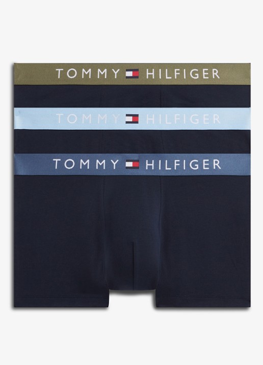 Tommy Hilfiger Boxershorts met logoband in 3-pack - voorkant 2 zwart