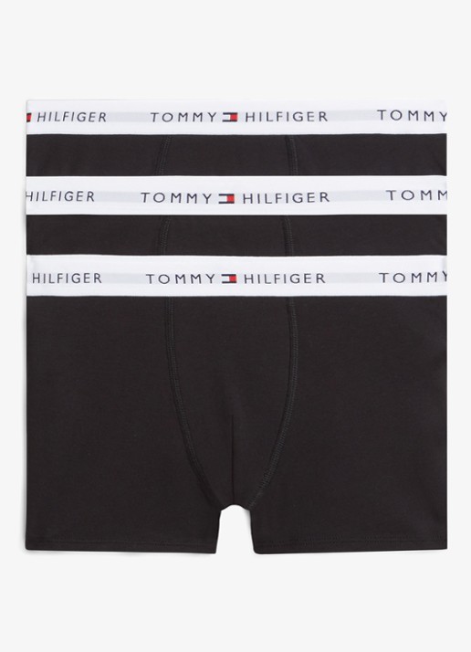 Tommy Hilfiger Boxershorts met logoband in 3-pack - voorkant 3 zwart