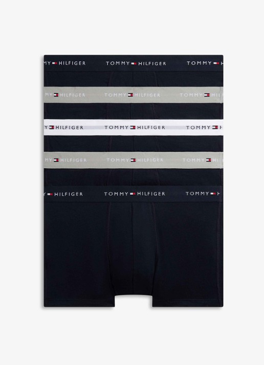 Tommy Hilfiger Boxershorts met logoband in 5-pack - voorkant 6 wit