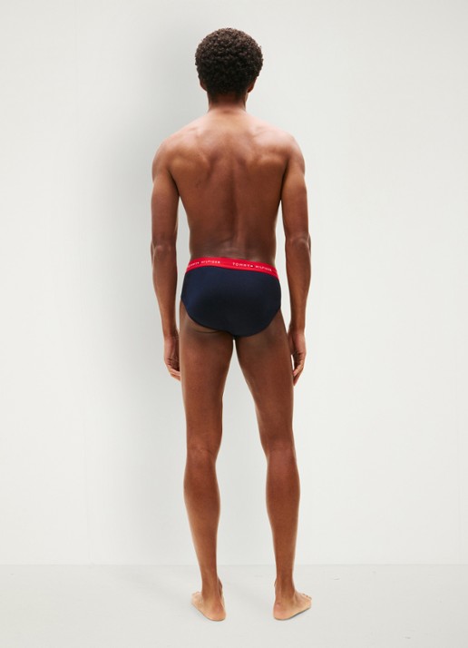 Tommy Hilfiger Boxerslips met logoband in 3-pack - achterkant des sky/primary red/white-05m