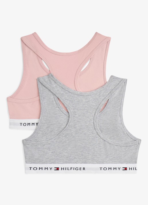 Tommy Hilfiger Bralette met logoband in 2-pack - achterkant 2 roze