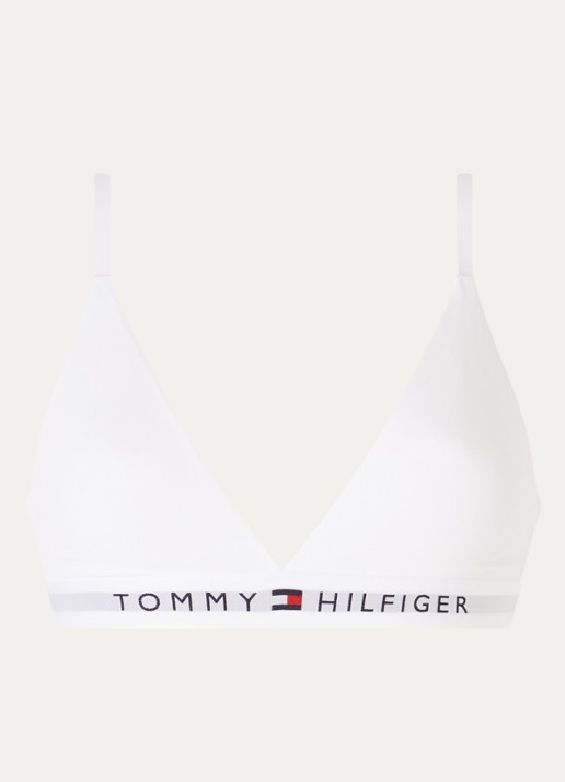 Tommy Hilfiger Bralette met logoband - voorkant 2 wit