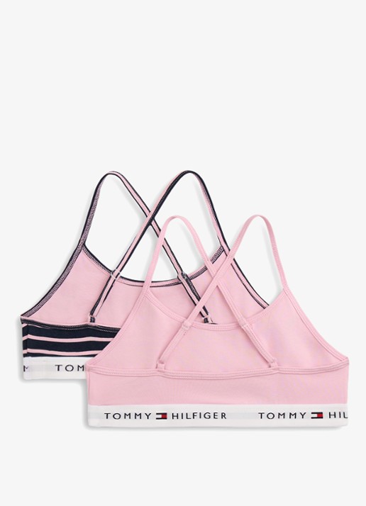 Tommy Hilfiger Bralette set met logoband 2-pack - achterkant roze