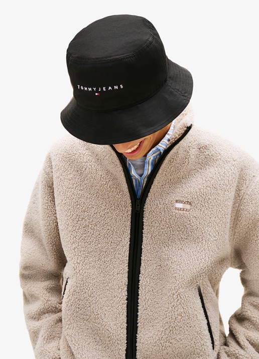 Tommy Hilfiger Bucket hoed met logo - detail 4 diepzwart