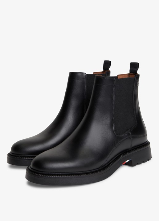 Tommy Hilfiger Chelsea boot van leer - detail zwart