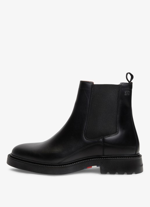 Tommy Hilfiger Chelsea boot van leer - detail 3 zwart