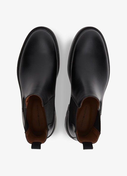 Tommy Hilfiger Chelsea boot van leer - detail 4 zwart
