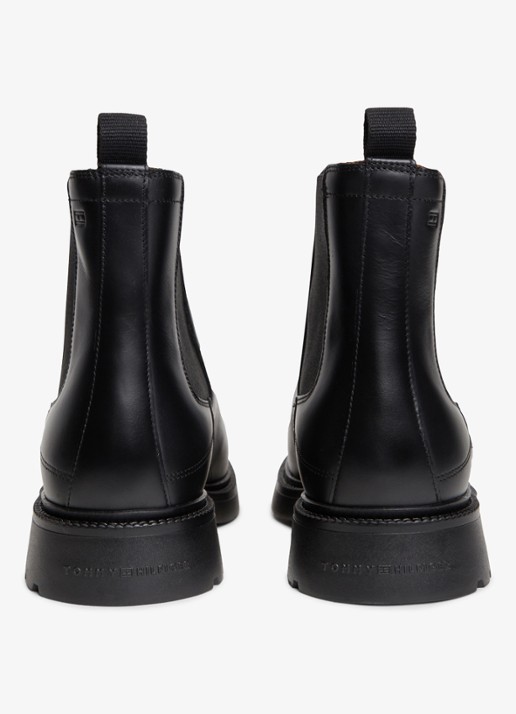 Tommy Hilfiger Chelsea boot van leer - detail 5 zwart