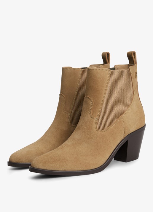 Tommy Hilfiger Chelsea boot van suède - detail camel