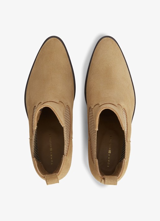 Tommy Hilfiger Chelsea boot van suède - detail 4 camel
