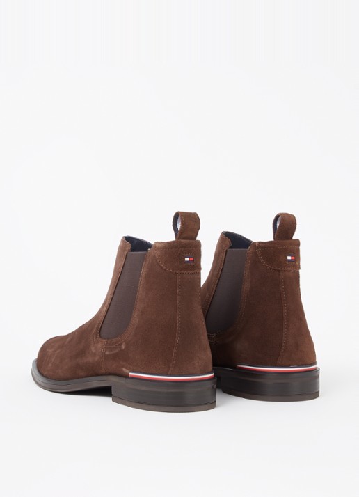 Tommy Hilfiger Chelsea boot van suède - detail 3 donkerbruin