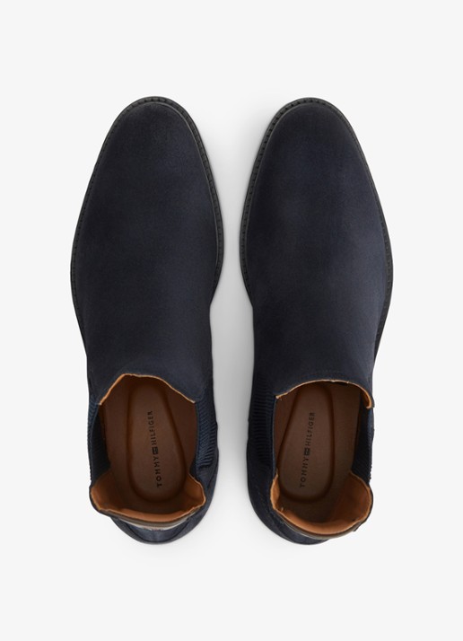 Tommy Hilfiger Chelsea boot van suède - detail 4 donkerblauw