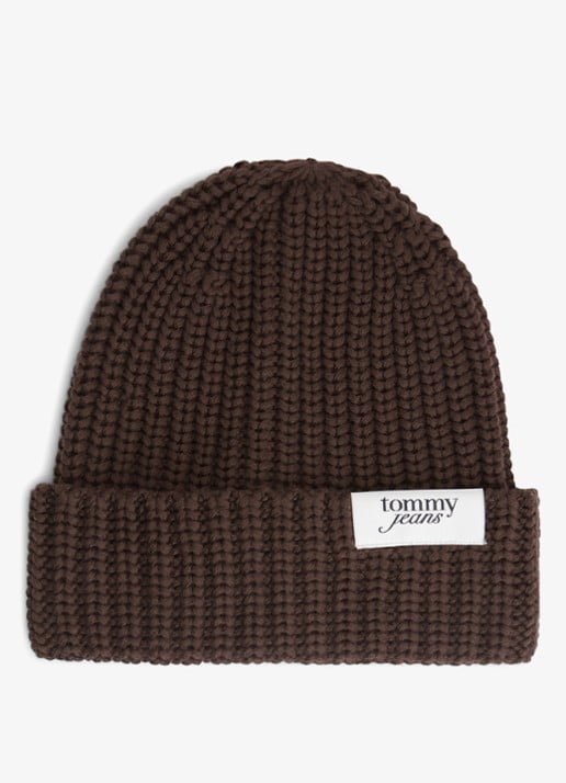 Tommy Hilfiger Chunky Rib-Knit Logo Beanie