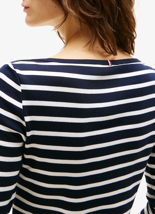 Tommy Hilfiger Cody longsleeve met logoborduring - detail 7 donkerblauw/gebroken wit