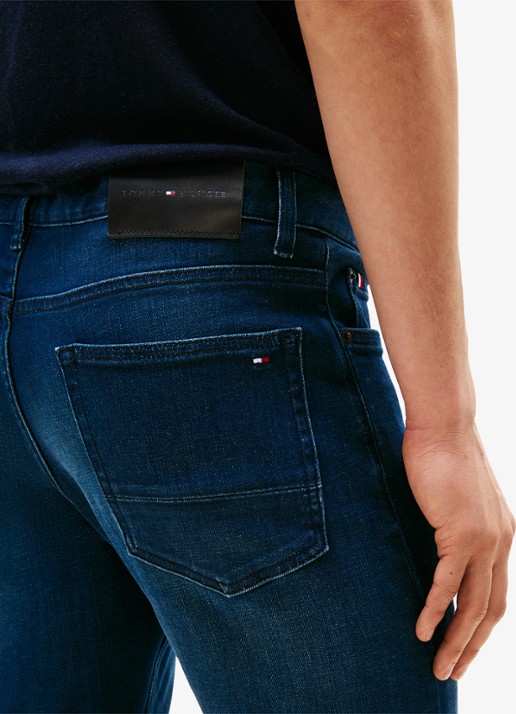 Tommy Hilfiger Core Bleecker slim fit jeans met donkere wassing - detail 7 indigo