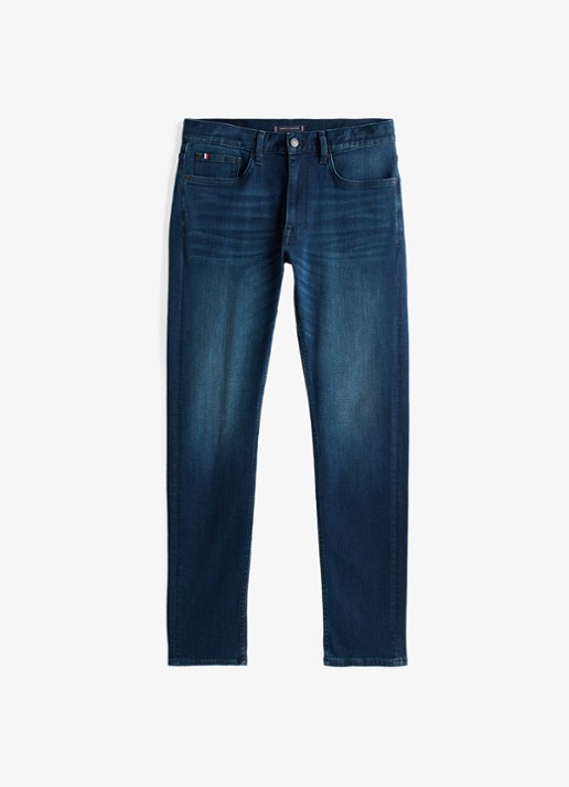 Tommy Hilfiger Core Bleecker slim fit jeans met donkere wassing - voorkant 10 indigo