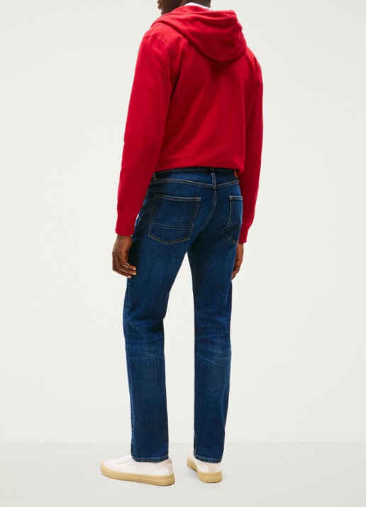 Tommy Hilfiger Core Denton straight leg jeans met donkere wassing - achterkant 9 indigo