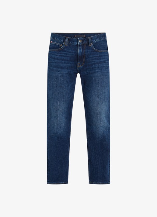 Tommy Hilfiger Core Denton straight leg jeans met donkere wassing - voorkant 3 indigo